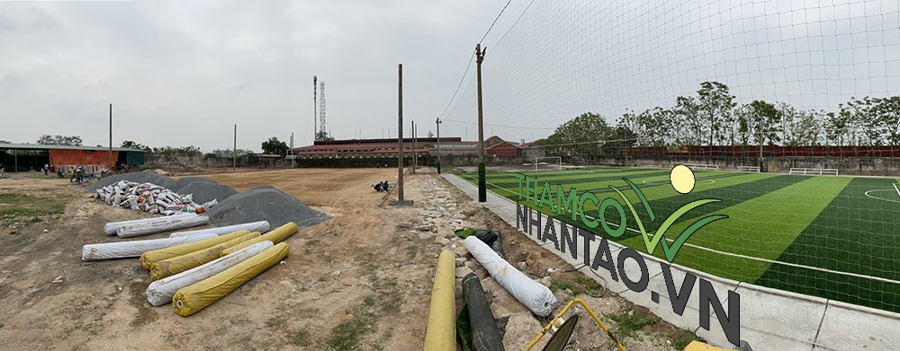 Một vài hình ảnh của dự án sân bóng đá cỏ nhân tạo tại Cổng Ô, Sơn Tây, Hà Nội: 1