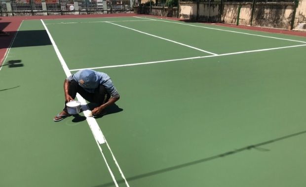 Thiết kế sân tennis 7 lớp sơn 1