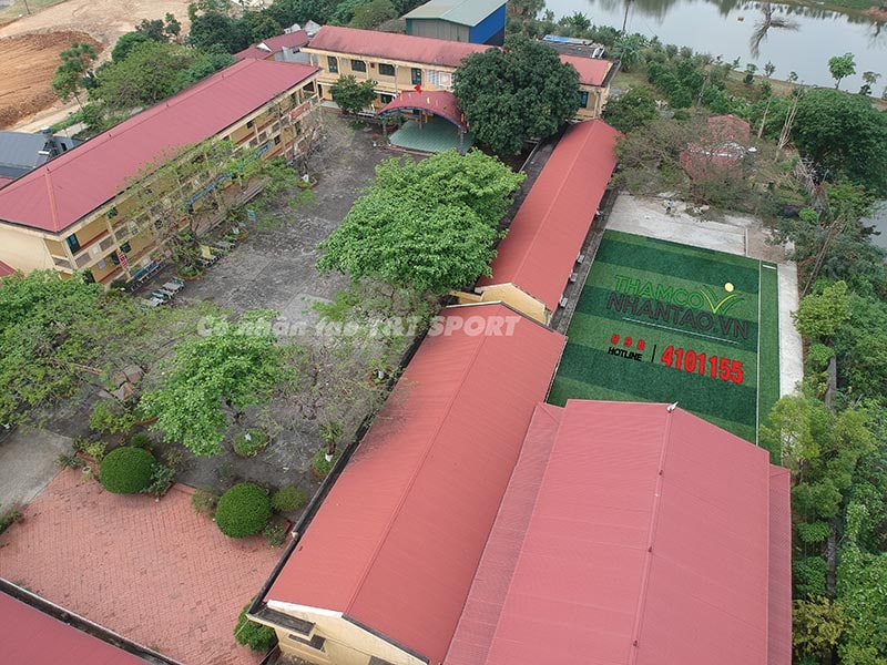 Một vài hình ảnh của dự án sân bóng đá cỏ nhân tạo tại trường THCS Chùa Hang II, Thái Nguyên: 7