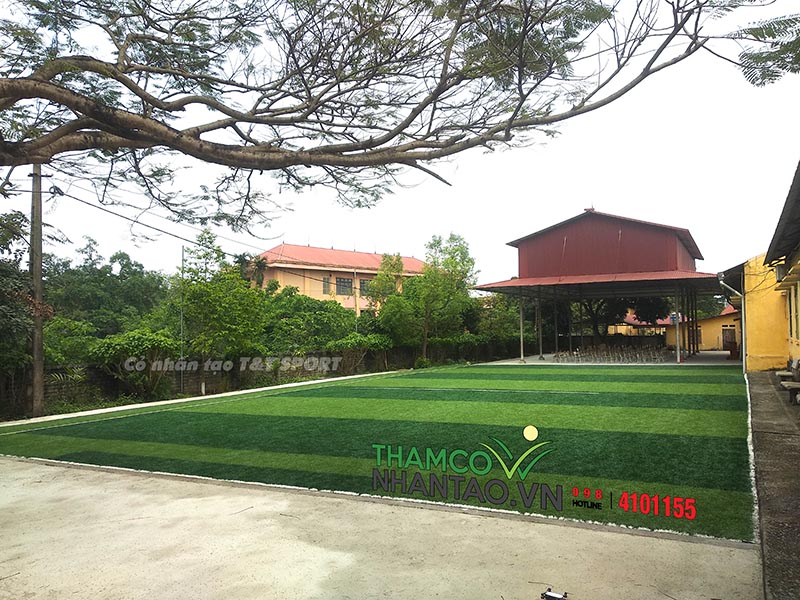 Một vài hình ảnh của dự án sân bóng đá cỏ nhân tạo tại trường THCS Chùa Hang II, Thái Nguyên: 3