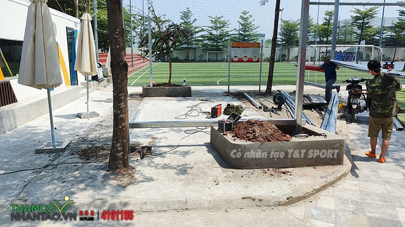 Một vài hình ảnh của dự án sân chơi cỏ nhân tạo Hệ thống giáo dục Alpha School Hà Đông, Hà Nội: 1
