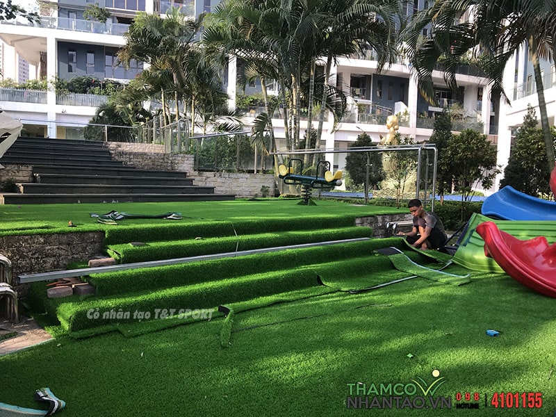 Một vài hình ảnh của dự án sân chơi cỏ nhân tạo Chung cư cao cấp TSQ, Hà Đông, Hà Nội: 3
