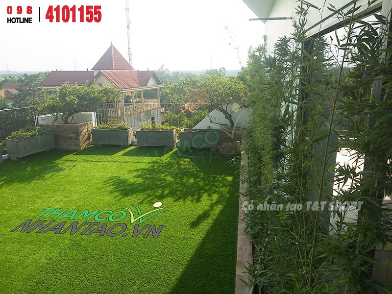 Một vài hình ảnh của dự án sân vườn cỏ nhân tạo ban công homestay Sóc Sơn, Hà Nội: 6