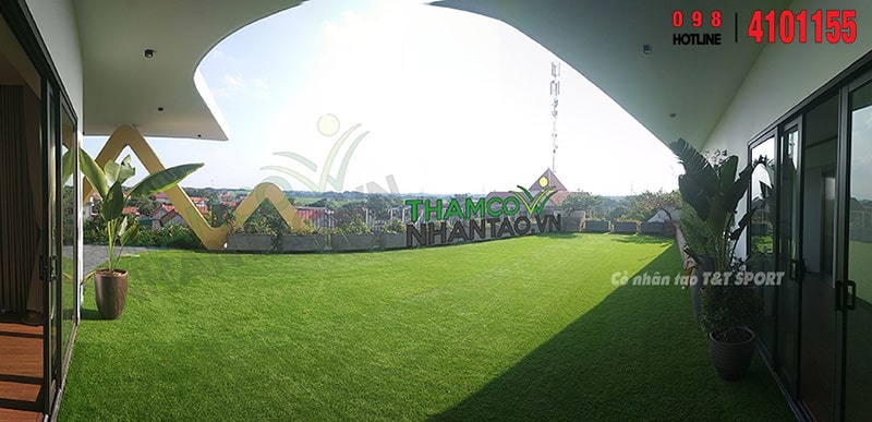 Một vài hình ảnh của dự án sân vườn cỏ nhân tạo ban công homestay Sóc Sơn, Hà Nội: 4