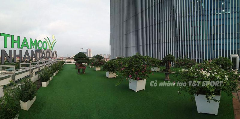 Một vài hình ảnh của dự án sân vườn cỏ nhân tạo ban công Ngân hàng chính sách xã hội quận Hoàng Mai, Hà Nộ 5