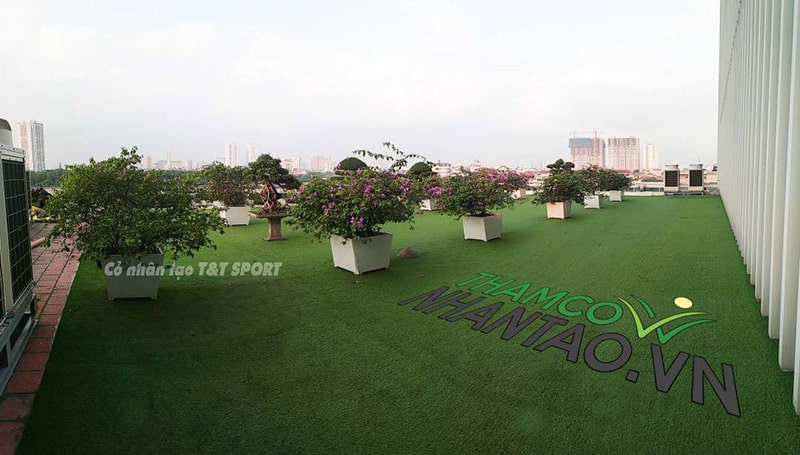 Một vài hình ảnh của dự án sân vườn cỏ nhân tạo ban công Ngân hàng chính sách xã hội quận Hoàng Mai, Hà Nộ 7