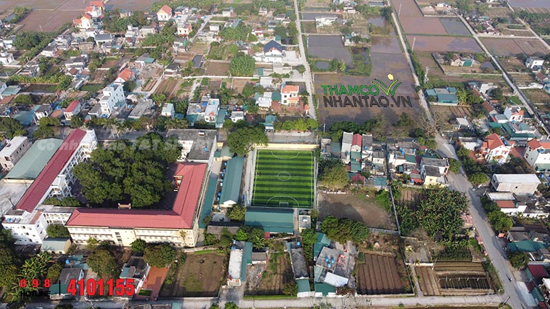 Một vài hình ảnh của dự án sân bóng đá cỏ nhân tạo tại trường THPT Đông Tiền Hải, Tiền Hải, Thái Bình: 1