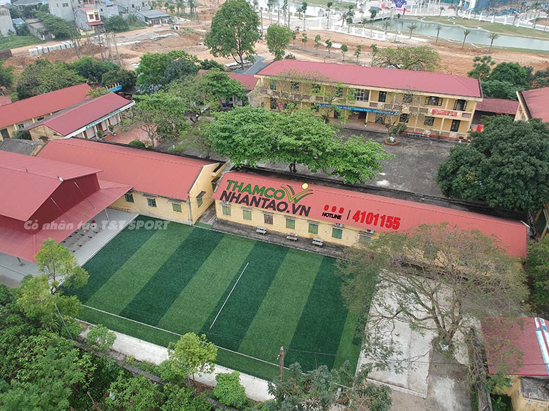 Một vài hình ảnh của dự án sân bóng đá cỏ nhân tạo tại trường THCS Chùa Hang II, Thái Nguyên: 6