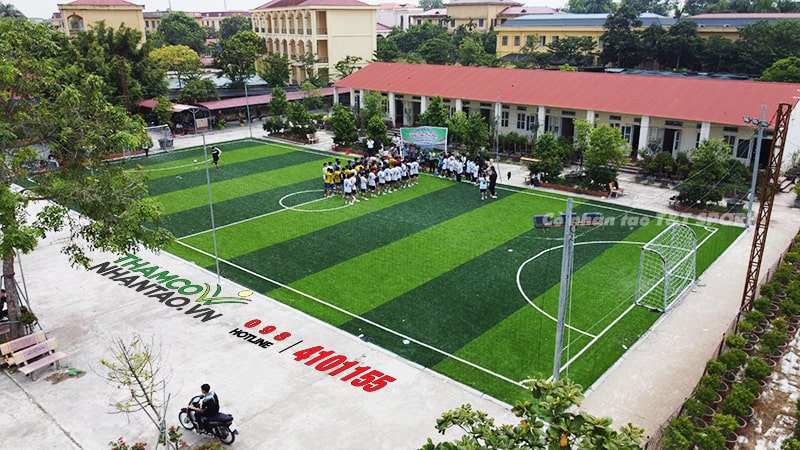 Một vài hình ảnh của dự án sân bóng đá cỏ nhân tạo tại trường THPT Ngô Quyền, Tiên Lữ, Hưng Yên: 9