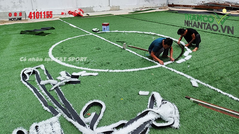 Một vài hình ảnh của dự án sân bóng đá cỏ nhân tạo tại trường THCS Nhân Chính, Hà Nội: 4