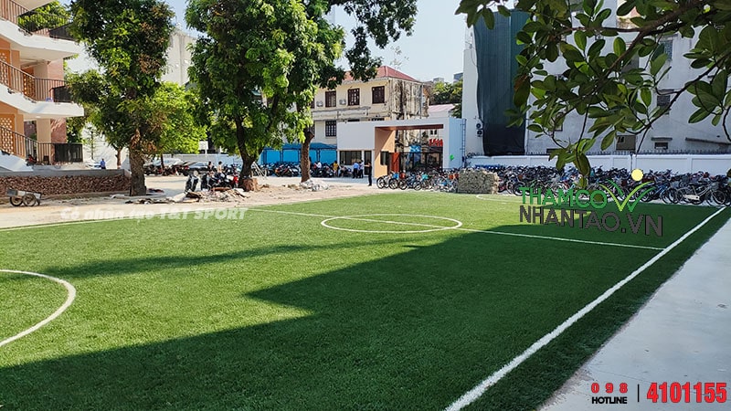 Một vài hình ảnh của dự án sân bóng đá cỏ nhân tạo tại trường THCS Nhân Chính, Hà Nội: 6