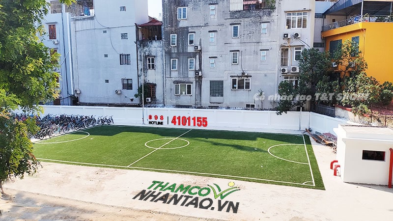 Một vài hình ảnh của dự án sân bóng đá cỏ nhân tạo tại trường THCS Nhân Chính, Hà Nội: 7