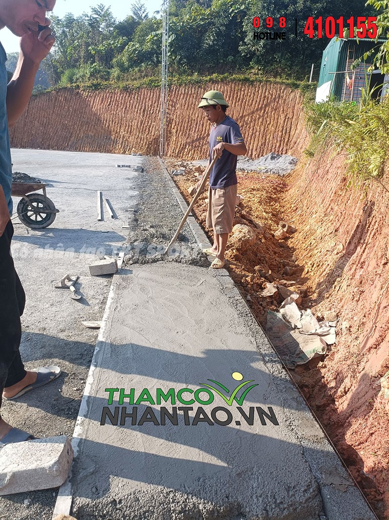 Một vài hình ảnh của dự án sân bóng đá cỏ nhân tạo tại Mường Khương, Lào Cai: 1