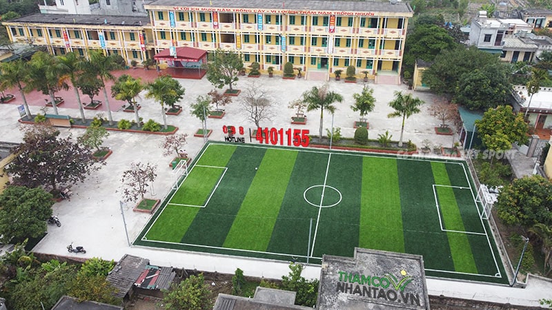 Một vài hình ảnh của dự án sân bóng đá cỏ nhân tạo tại trường tiểu học Quang Trung, Kiến Xương, Thái Bình 7
