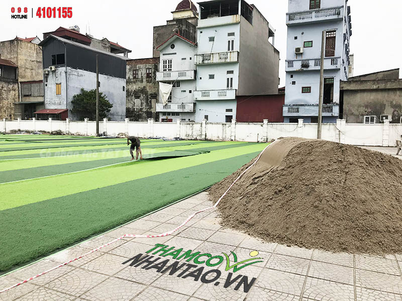 Một vài hình ảnh của dự án sân bóng đá cỏ nhân tạo tại Kiêu Kỵ, Gia Lâm, Hà Nội: 3