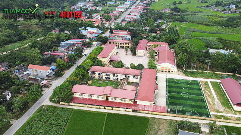 Một vài hình ảnh của dự án sân bóng đá cỏ nhân tạo tại Trường THPT dân tộc nội trú Nguyễn Bỉnh Khiêm, V 7