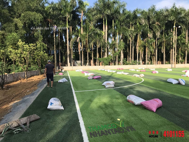 Một vài hình ảnh của dự án sân bóng đá cỏ nhân tạo Mr Thêm - Bích, tại Đồng Trạng, Cổ Đông, Sơn Tây, Hà  6